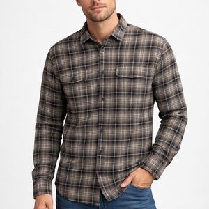 Toscano Men’s Plaid Button Up Shirt Large Casual Western Outdoors